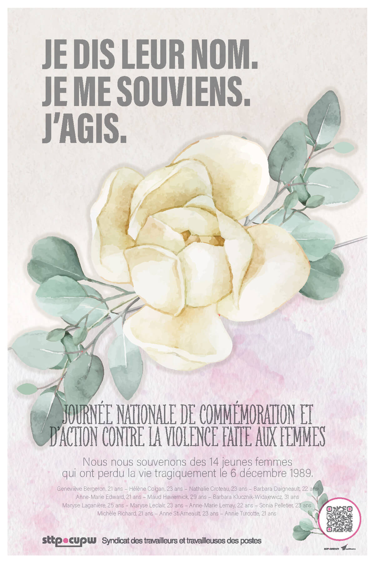 Affiche : Journée nationale de commémoration et  d’action contre la violence faite aux femmes (2024)