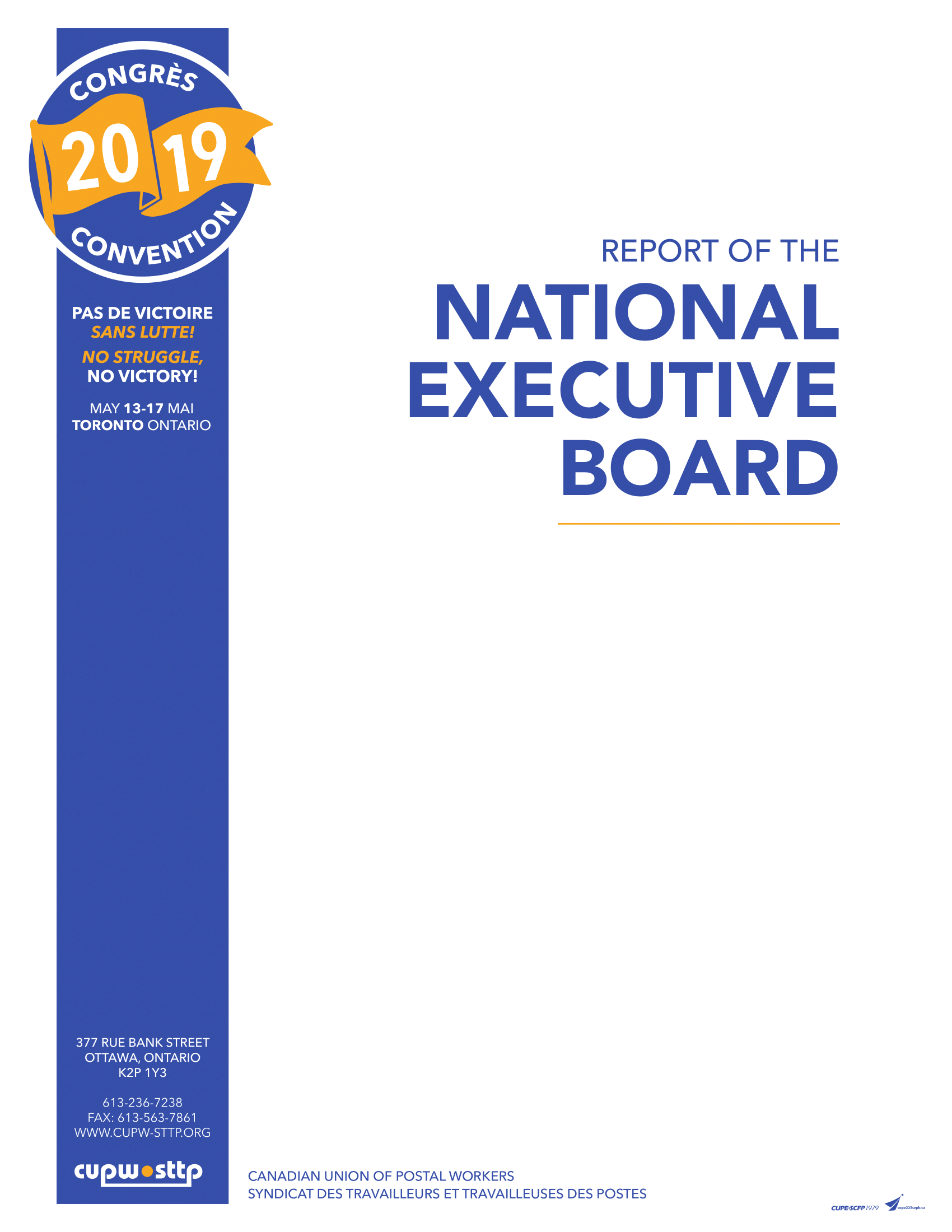 Report of the National Executive Board (2019)