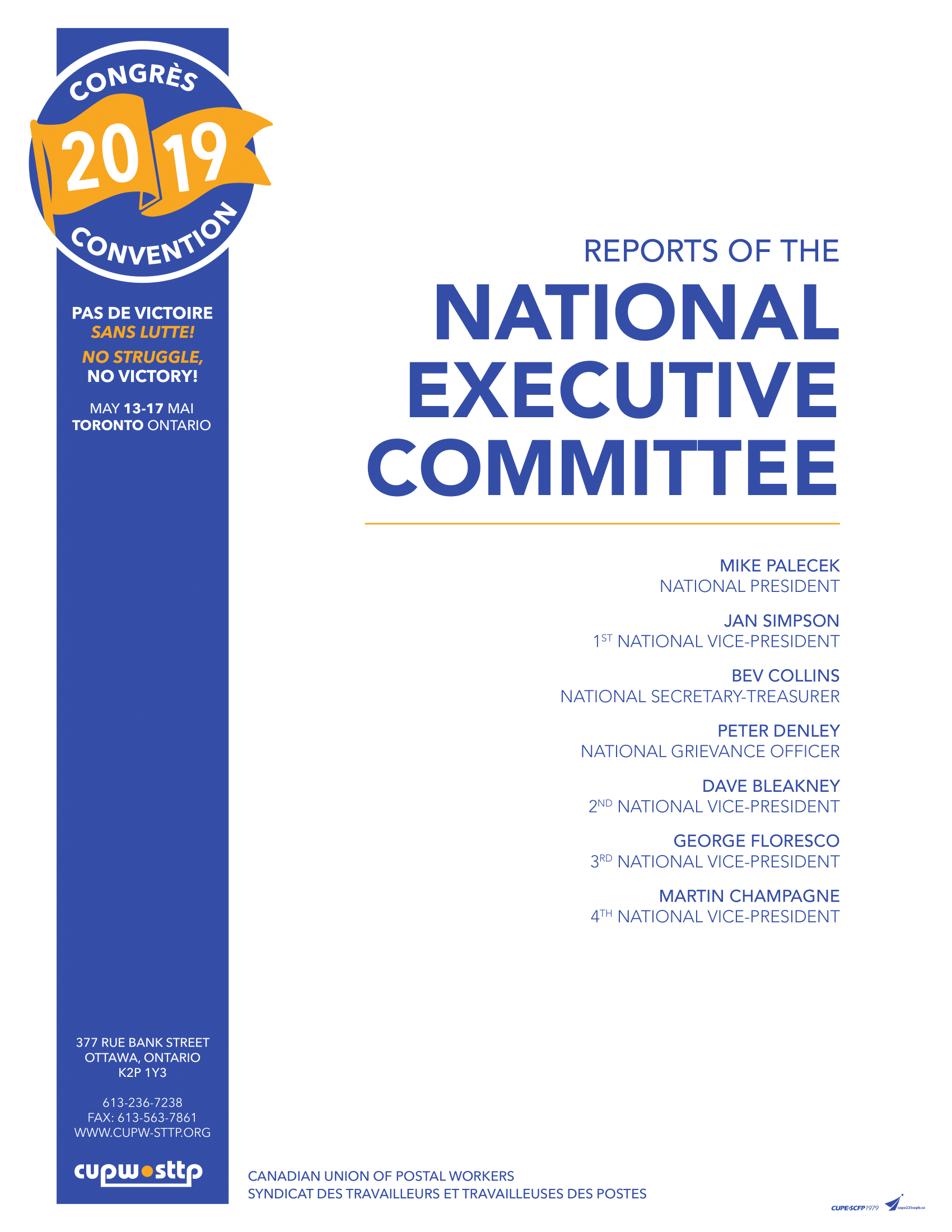 Reports of the members of the National Executive Committee (2019)