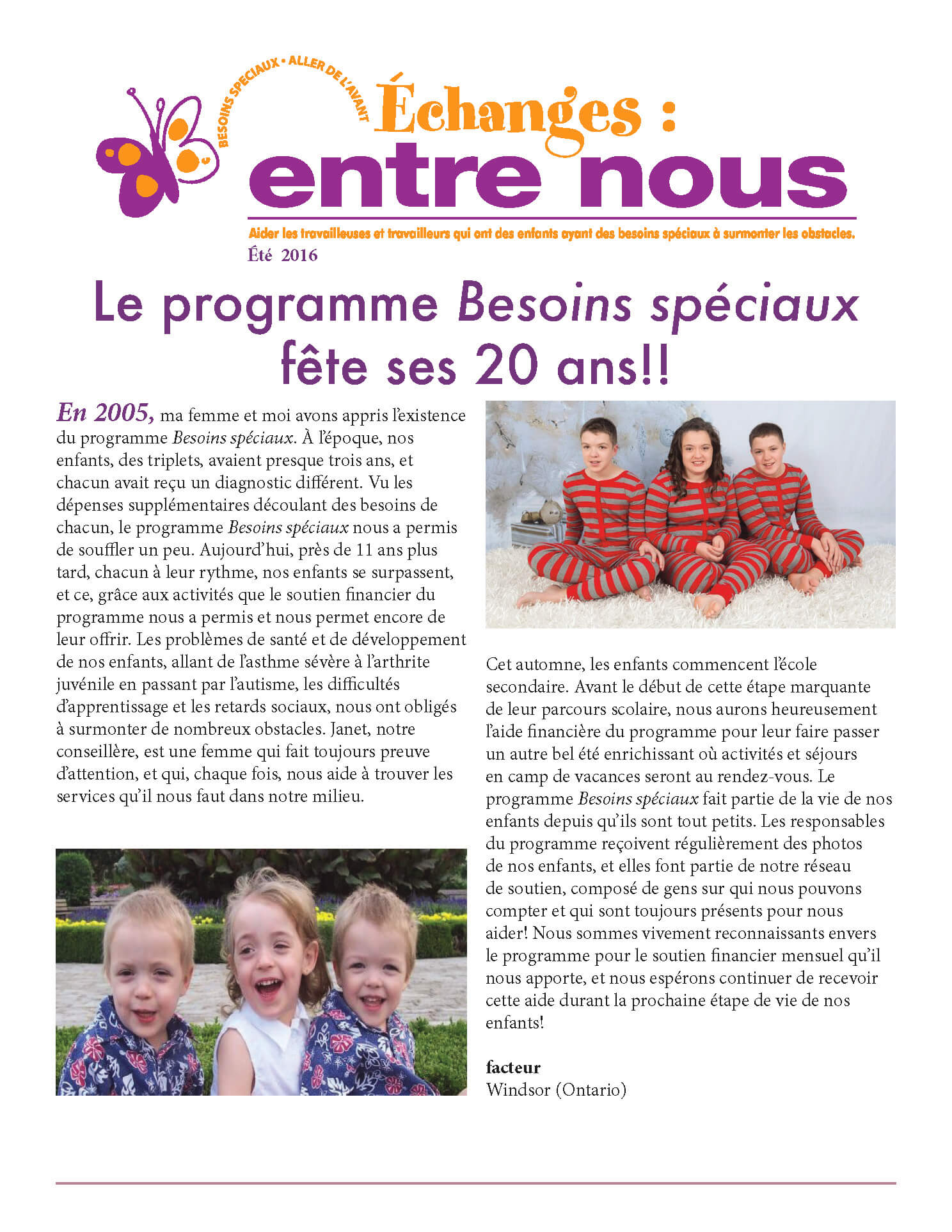 Échanges : entre-nous (Été 2016)