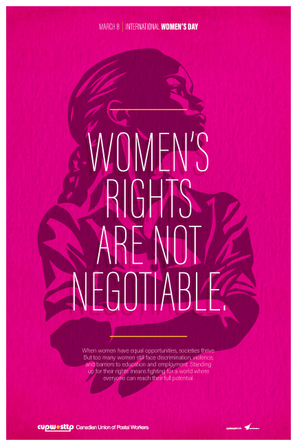 WOMEN'S RIGHTS ARE NOTI NEGOTIABLE.