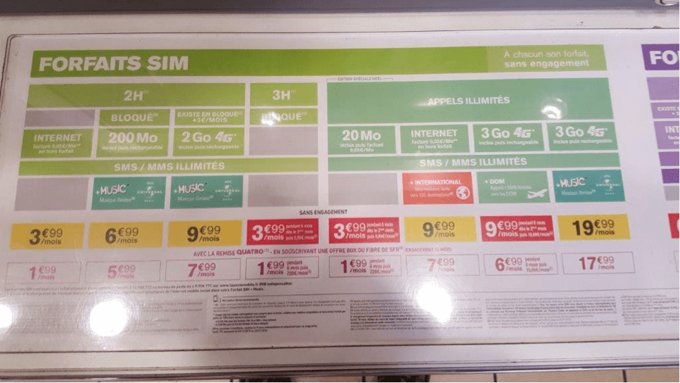Photo: Sales products for the Internet in La Poste office.